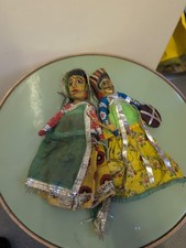 Pair of traditional Indian string puppets,  Kathputli puppets, Rajasthan, India.