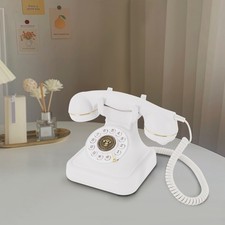 Vintage White Rotary Telephone