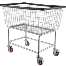 Uimoso Wire Laundry Cart Wire Laundry Basket 4.5 Bushel Heavy Duty w/ 5'' Wheels