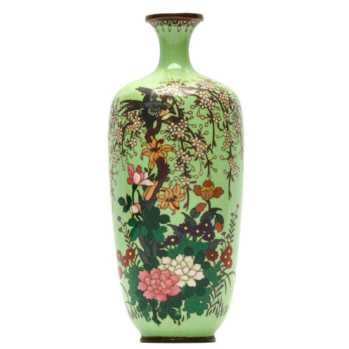 Japanese cloisonne vase lime - vase,
