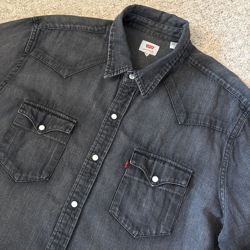 Levi denim shirt mens black - levi's,