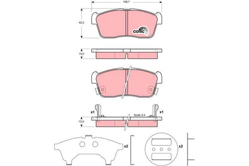 Front brake pad set - brake, disc