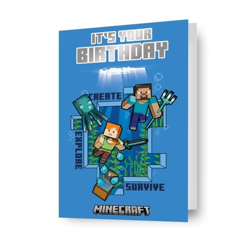 Minecraft birthday card - minecraft,