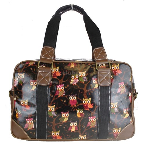 Oilcloth travel bag owl - bag,