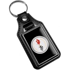 Compatible with 1953 - 1955 Corvette Color Designs Faux Leather Key Ring