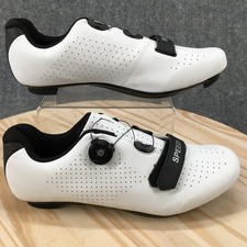 Speed Shoes Mens 45 Cycling Athletic Bicycle Racing Rode Bike White Faux Leather