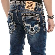 Cipo & Baxx NEOBOOT mens Jeans CD593 Denim Thick Stitch straight cut all sizes