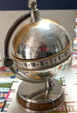 VINTAGE 1984 MAPPIN WEBB 8 DAY GREENWICH WORLD  SILVER PL CLOCK + BOX + PAPERS