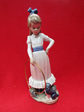 LLADRO NAO "My Dog does Tricks" 0379 Girl with Hoop and Puppy Figurine