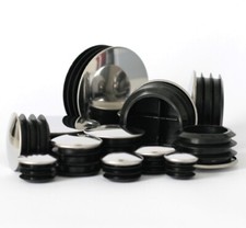 Tube Inserts Chrome Metal Capped Pipe Plugs Blanking Bungs End Caps Round UK