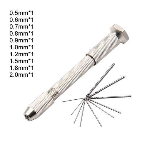10pc pin vice drill set - set, mini