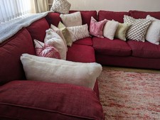 Red/Burgundy 5 Seater Corner