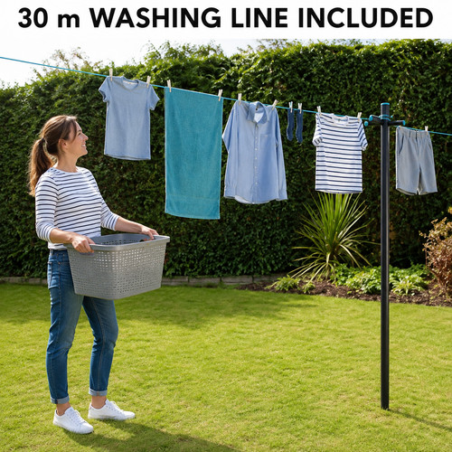 Galvanised washing line - washing,