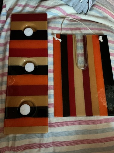 Stripped fused art - stripped, glass