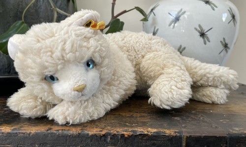 Vintage steiff white cat - vintage,