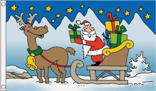 Santa sleigh polyester