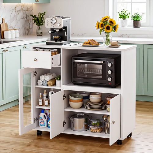 Sideboard with microwave - with,