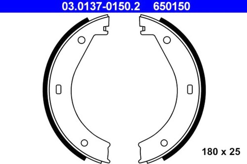 Ate parking brake shoe set - shoe,