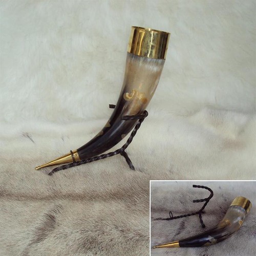 Viking hand decorated leaf - #,
