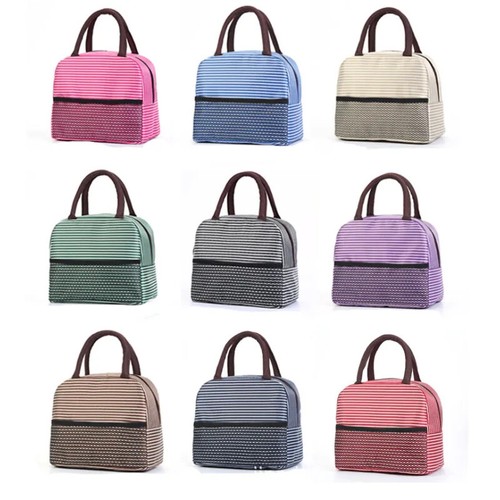 Insulated stripe lunch bag - lunch,