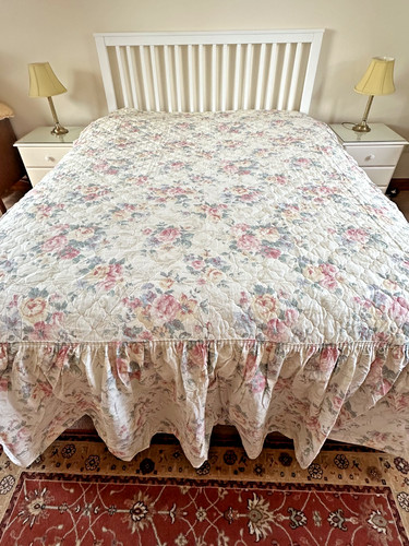 Floral quilted bedspread king - quilted,