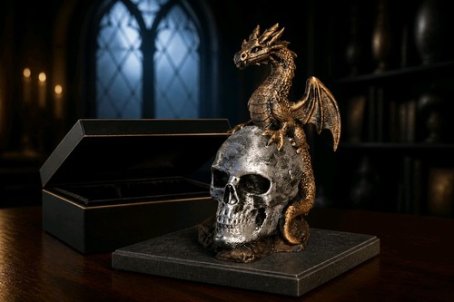 Skull and dragon display - skull,