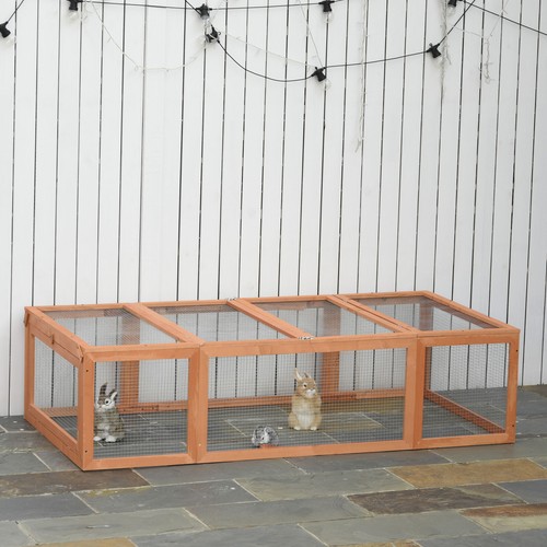 75in wooden rabbit hutch - wooden,