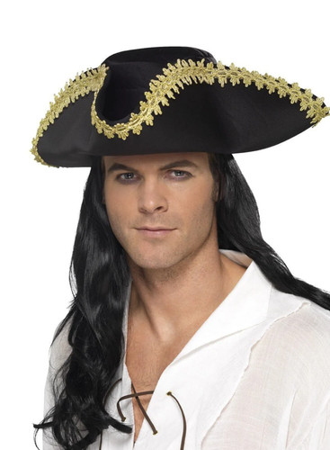 Tricorn pirate hat black - pirate,