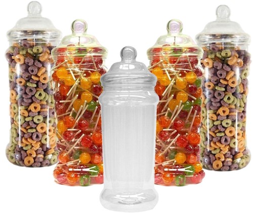Plastic storage jars - storage, tall
