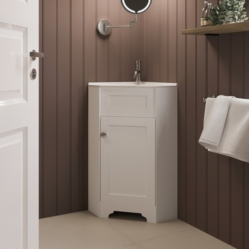 580mm white corner - white,