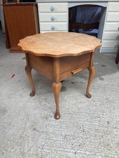 Sewing Box Side Table Brown