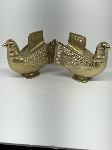 Pair mid century metal - metal, bird