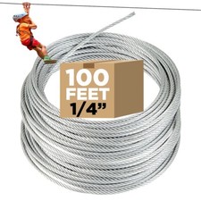 100 FT Zip Line Cable, 1/4"