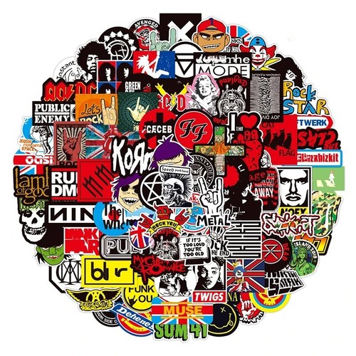100 rock stickers - rock, lot