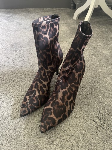 Sosandar leopard sock boots - sosandar,