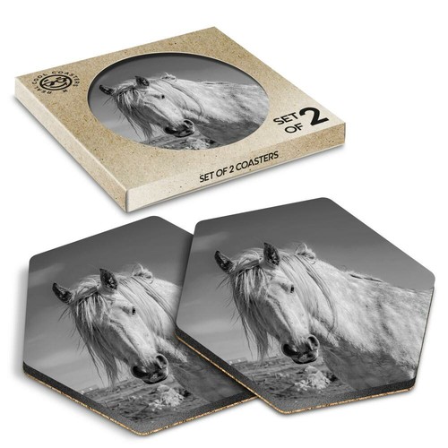 Hexagon coasters bw - hexagon,