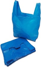 1000x PLASTIC CARRIER BAGS BLUE STRONG MEDIUM VEST SUPERMARKETS STALLS SHOPS