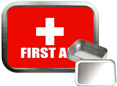 Red first aid - aid, silver