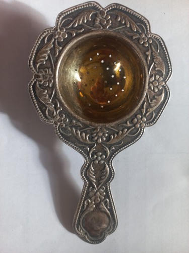 Silver tea strainer - silver,