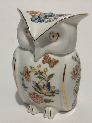 Owl ceramic box and lid - -,
