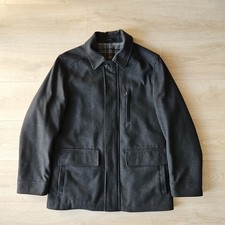 M&S Mens Wool Blend Coat Overcoat Jacket M Black Charcoal Marks & Spencer