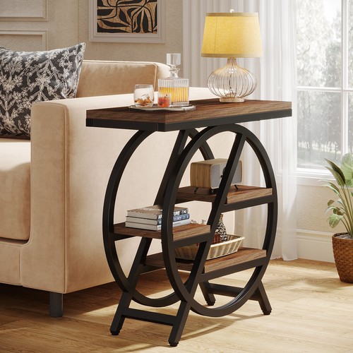 Industrial end table wooden - end,