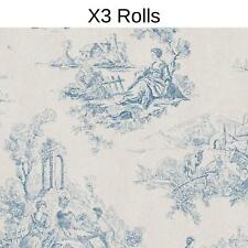 Toile De Jouy Wallpaper Blue