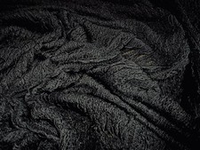 Heavyweight Couture Frill Crochet Knit Fabric, Per Metre - Black