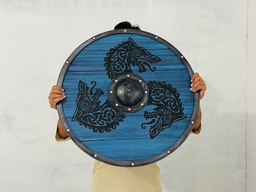 Handmade viking shield fenrir - handmade,