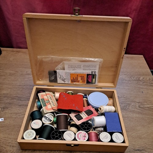 Vintage wooden sewing work box - sewing,