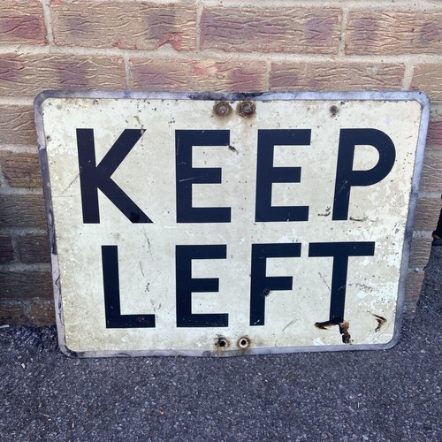 Vintage keep left road sign - vintage,