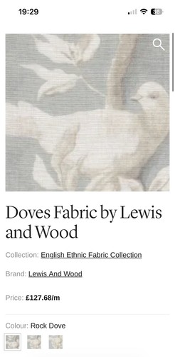 Lewis and wood doves - doves, fabric