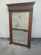 vintage antique oak mantle mirror