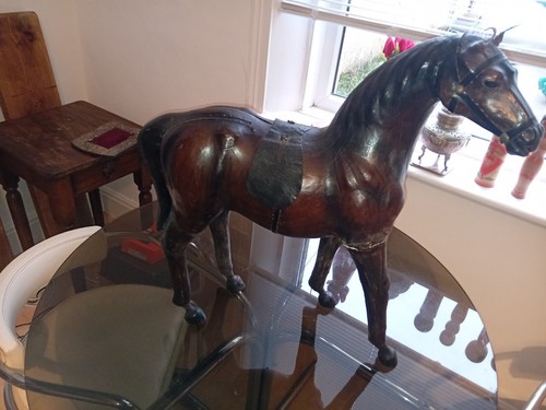 Vintage leather large - large, horse